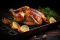 Aromatic Roast chicken grilled. Generate Ai Royalty Free Stock Photo