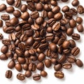 Aromatic Roasted Coffee Beans on White Background Royalty Free Stock Photo