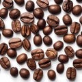 Aromatic Roasted Coffee Beans on White Background Royalty Free Stock Photo