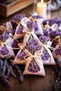 Aromatic sachet with lavender. Selective focus.