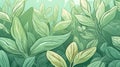 Aromatic Sage Herbs Horizontal Background Illustration.