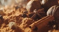 Aromatic Spices and Brown Sugar Blend Close-Up Royalty Free Stock Photo