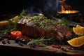 Aromatic spices elevate juicy rib eye, a gastronomic delight