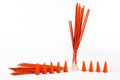 Aromatic sticks of orange color shot on a white background