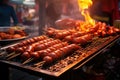 Aromatic Street food sausage. Generate Ai