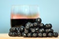 Aronia fruit and juice Royalty Free Stock Photo