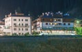 Aronzo at night, Italy. Town center in the heart of Dolomites Royalty Free Stock Photo
