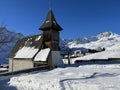 Arosaâs mountain chapel (Das Bergkirchli Arosa) - the oldest building in the Swiss alpine winter resort Arosa