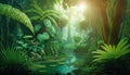 10000 BC tropical forest background