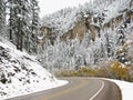 Around The Bend - Winter Scenery Spearfish Canyon Royalty Free Stock Photo