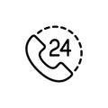 Around the clock call suppot icon on white background Royalty Free Stock Photo