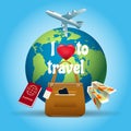 Around earth travelling poster Royalty Free Stock Photo