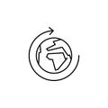 around earth world icon. Element of arrow and object icon for mobile concept and web apps. Thin line around earth world icon can Royalty Free Stock Photo