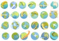 Around the world icons set cartoon vector. Globe world Royalty Free Stock Photo