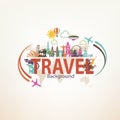 Around the world travel background Royalty Free Stock Photo