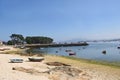 Arousa Island boats on the beach Praia A Sapeira, Pontevedra pro Royalty Free Stock Photo