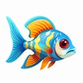 Arowana colours white angler fish illustration nemo multicolor tricolor oranda goldfish orange saltwater fish Royalty Free Stock Photo