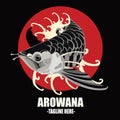 Arowana dragon fish logo vector Royalty Free Stock Photo