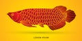 Arowana Fish graphic vector. Royalty Free Stock Photo