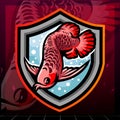 Arowana fish mascot. esport logo design Royalty Free Stock Photo