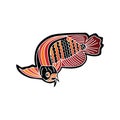 arowana fish predator icon logo design vector abstract illustration Royalty Free Stock Photo