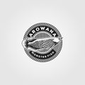 Arowana fish logo vintage vector illustration design Royalty Free Stock Photo