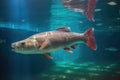 arowana gracefully swimming in a large home aquarium Royalty Free Stock Photo