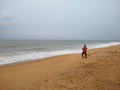 Arpil 2021, Thiruvananthapuram Kerala, Fishermen pulling fishing net, fishing industry, kerala coast