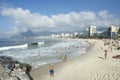 Arpoador Ipanema Beach Rio de Janeiro Brazil Skyline Royalty Free Stock Photo