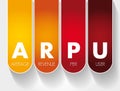 ARPU - Average Revenue Per User acronym, business concept background