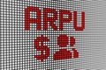 ARPU text scoreboard blurred background Royalty Free Stock Photo