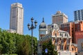 Arquitecture styles contrast in Madrid, Spain Royalty Free Stock Photo