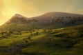 Arraba fields and Gorbea mountain Royalty Free Stock Photo