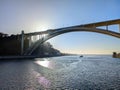 Arrabida bridge sunset Porto, Portugal Royalty Free Stock Photo