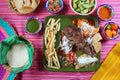Arrachera beef flank steak Mexican dish Royalty Free Stock Photo