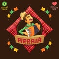 Arraia means village, also name June Parties - Accordion player logo