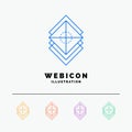 Arrange, design, layers, stack, layer 5 Color Line Web Icon Template isolated on white. Vector illustration Royalty Free Stock Photo