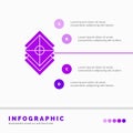 Arrange, design, layers, stack, layer Infographics Template for Website and Presentation. GLyph Purple icon infographic style Royalty Free Stock Photo