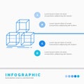 Arrange, design, stack, 3d, box Infographics Template for Website and Presentation. Line Blue icon infographic style vector