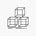 Arrange, design, stack, 3d, box Line Icon. Vector isolated illustration