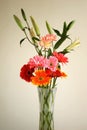 arrange flower in glass vase Royalty Free Stock Photo