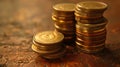 Arrange stack of coins neatly.