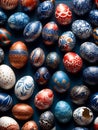 arranged colored eggs for Easter