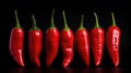 arranged red pepper isolated Royalty Free Stock Photo