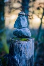 Arranged rock formation, consisting of several stones stacked upon one another