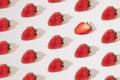 Arranged strawberries on a white background. Minimum pattern Royalty Free Stock Photo