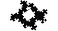 An arrangement of black puzzle pieces forms a square frame with a missing pie Royalty Free Stock Photo