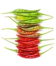 Arrangement of Chili Peppers Royalty Free Stock Photo