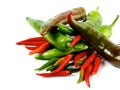 Arrangement of Chili Peppers Royalty Free Stock Photo