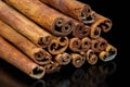 cinnamon sticks are arranged in the same direction as their insides